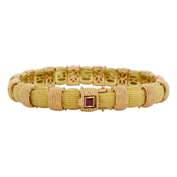 ROBERTO COIN Opera Collection Ruby Bracelet 18K Rose Gold and Yellow Gold 7 Inches