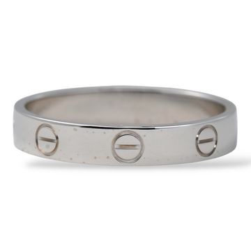 CARTIER Love Ring Small Model 3.6 mm 18K White Gold Size 56