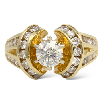 Diamond Engagement Ring 1.40 CTW 14K Yellow Gold Size 5