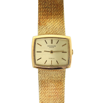 Patek Philippe Vintage Gubelin Signed Ladies 18K Yellow Gold Manual Winding 22.7 x 20 mm TV Case WITH BOX Ref 3352/1