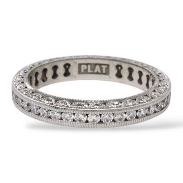 TACORI Diamond Eternity Band 1 CT Natural Round Cut Ring Platinum 950 Size 7