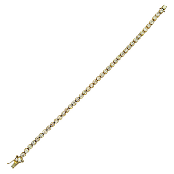 Modern Natural Diamond Tennis Bracelet 6 CT Round Cut 14K Yellow Gold 7.25 Inch
