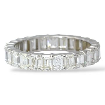Contemporary 2.87 CT Emerald Cut Natural Earth Mined Diamond Eternity Band Classic Eternity Band 14K White Gold