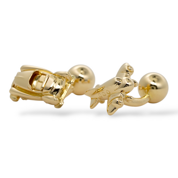 CARTIER 3D Cadillac & Airplane Cufflinks 18K Yellow Gold