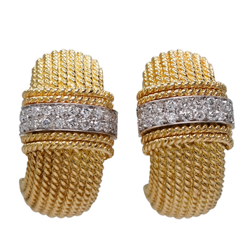 Roberto Coin Italian Contemporary Natural Diamond 0.60 CT Earrings 18K Yellow Gold