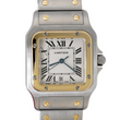 Cartier Santos Galbée 29mm Quartz Two Tone Steel 18K Yellow Gold White Roman Dial