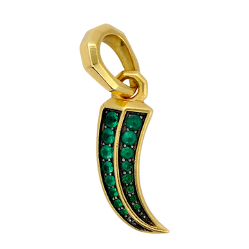DAVID YURMAN Roman Claw Emerald Amulet Pendant 18K Yellow Gold