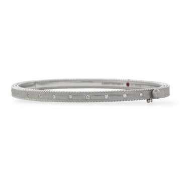 ROBERTO COIN Italy Symphony Princess Diamond 0.17 CT Bracelet Bangle 18k White Gold
