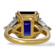 Natural 10.24 CT Blue Sapphire NO HEAT Ceylon SSEF Diamond Ring 18k Yellow Gold Platinum