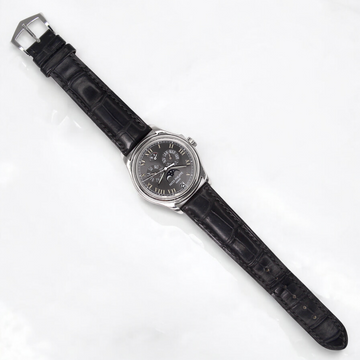 Patek Philippe Annual Calendar Moon Phase Grey Dial Leather Band 5056P-001