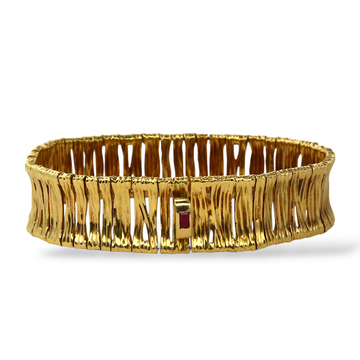 Roberto Coin Elephant Skin Bracelet 15.7 mm 18K Yellow Gold 7 Inches