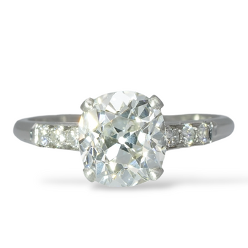 Contemporary 2.27 CT Natural Diamond Cushion Cut Engagement Ring Platinum Size 6.5