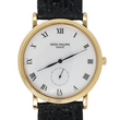 Patek Philippe Calatrava 33 Manual Winding 18K Yellow Gold White Roman Numeral Dial Black Leather Band FULL SET BOX PAPERS 2001