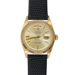 Rolex Day-Date 36 18K Yellow Gold Champagne Dial Fluted Bezel Leather Band Ref 1803 Year 1969