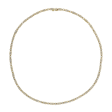 Vintage Natural Diamond Necklace 3 CT VS 17K Yellow Gold 15.85 Inches