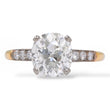 Antique 2.27 CT Natural Diamond Old Mine Cushion Cut Engagement Ring Platinum Dipped Yellow Gold Size 6
