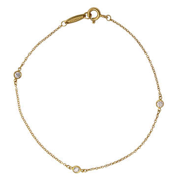 Tiffany & Co Elsa Peretti Diamond By The Yard 0.15 CT Bracelet 18K Yellow Gold