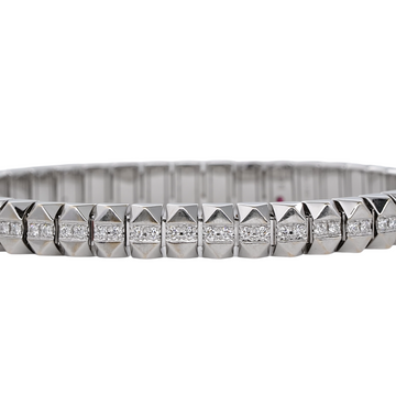 ROBERTO COIN Obelisco Flexible Diamond 0.89 CT Bracelet 18K White Gold