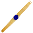 Piaget Vintage Blue Lapis Lazuli Dial Diamond Bezel 24mm Manual 18K Yellow Gold