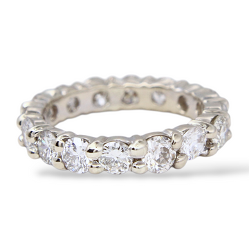 Contemporary Eternity Band Diamond 2.5 CT Round Brilliant Cut Classic Wedding Ring 18K White Gold