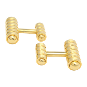 TIFFANY & CO Paloma Picasso Heavy Groove Cuff Links Solid 18K Yellow Gold