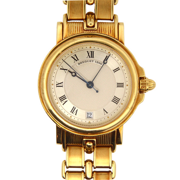 Breguet Marine Horloger De La Marine Automatic 18K Gold Silver Guilloché Dial