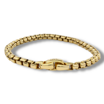 David Yurman Box Chain Bracelet 4.7 mm 18K Yellow Gold 8.5 Inches