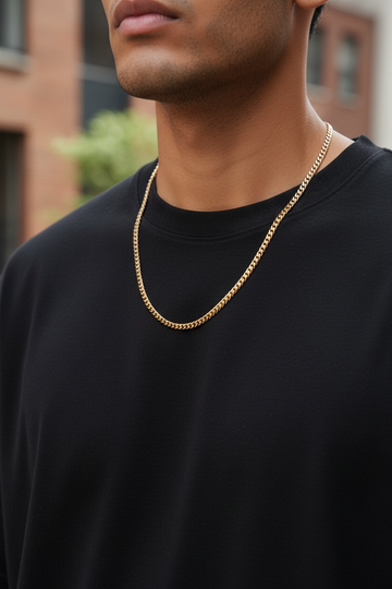 Cuban Link Chain Men's Necklace 5.8 mm Italian Solid 14K Rose Gold 22 Inches