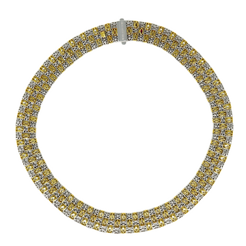 ROBERTO COIN Appassionata Natural Diamond 0.30 CT Heavy Necklace 18K Yellow & White Gold 16 Inches