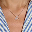 ROBERTO COIN Tiny Treasures Diamond Cursive Initial K Pendant Necklace 18K White Gold