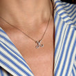 ROBERTO COIN Tiny Treasures Diamond Cursive Initial K Pendant Necklace 18K White Gold