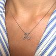 ROBERTO COIN Tiny Treasures Diamond Cursive Initial K Pendant Necklace 18K White Gold