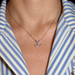 ROBERTO COIN Tiny Treasures Diamond Cursive Initial K Pendant Necklace 18K White Gold