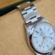 Rolex Air King 34 Stainless Steel White Buckley Dial Roman Numerals Oyster Bracelet FULL SET BOX PAPERS YEAR 2001 Ref. 14000M