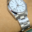 Rolex Air King 34 Stainless Steel White Buckley Dial Roman Numerals Oyster Bracelet FULL SET BOX PAPERS YEAR 2001 Ref. 14000M