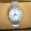 Rolex Air King 34 Stainless Steel White Buckley Dial Roman Numerals Oyster Bracelet FULL SET BOX PAPERS YEAR 2001 Ref. 14000M