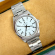 Rolex Air King 34 Stainless Steel White Buckley Dial Roman Numerals Oyster Bracelet FULL SET BOX PAPERS YEAR 2001 Ref. 14000M