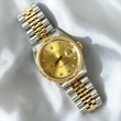 Rolex Datejust 36 Champagne Factory Diamond Dial 18K Yellow Gold Steel Two-Tone Jubilee Ref 16233 Year 1990 NO SAG BRACELET