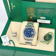 Rolex Datejust 36 Dark Blue Sunburst Dial Fluted Bezel Steel Oyster Bracelet Ref 126234 FULL SET BOX PAPERS 2023
