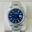Rolex Datejust 36 Dark Blue Sunburst Dial Fluted Bezel Steel Oyster Bracelet Ref 126234 FULL SET BOX PAPERS 2023