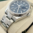 Rolex Datejust 36 Dark Blue Sunburst Dial Fluted Bezel Steel Oyster Bracelet Ref 126234 FULL SET BOX PAPERS 2023