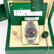 Rolex Datejust 41mm Rhodium Gray Dial Smooth Bezel Jubilee Bracelet Steel Ref 126300 Year 2017 FULL SET BOX PAPERS ROLEX SERVICE CARD 2026