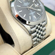 Rolex Datejust 41mm Rhodium Gray Dial Smooth Bezel Jubilee Bracelet Steel Ref 126300 Year 2017 FULL SET BOX PAPERS ROLEX SERVICE CARD 2026