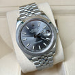 Rolex Datejust 41mm Rhodium Gray Dial Smooth Bezel Jubilee Bracelet Steel Ref 126300 Year 2017 FULL SET BOX PAPERS ROLEX SERVICE CARD 2026