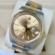 Rolex Datejust 41mm Two-Tone 18K Yellow Gold Steel Champagne Dial Fluted Bezel Oyster Bracelet FULL SET BOX PAPERS 2024 Ref 126333