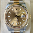 Rolex Datejust 41mm Two-Tone 18K Yellow Gold Steel Champagne Dial Fluted Bezel Oyster Bracelet FULL SET BOX PAPERS 2024 Ref 126333