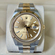 Rolex Datejust 41mm Two-Tone 18K Yellow Gold Steel Champagne Dial Fluted Bezel Oyster Bracelet FULL SET BOX PAPERS 2024 Ref 126333