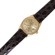 Rolex Day-Date 36 18K Yellow Gold Champagne Dial Bark Finish Bezel Brown Leather Band Year 1968 Ref 1807 Serviced 2026