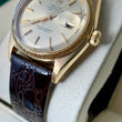 Rolex Day-Date 36 18K Yellow Gold Champagne Dial Bark Finish Bezel Brown Leather Band Year 1968 Ref 1807 Serviced 2026