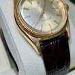 Rolex Day-Date 36 18K Yellow Gold Champagne Dial Bark Finish Bezel Brown Leather Band Year 1968 Ref 1807 Serviced 2026